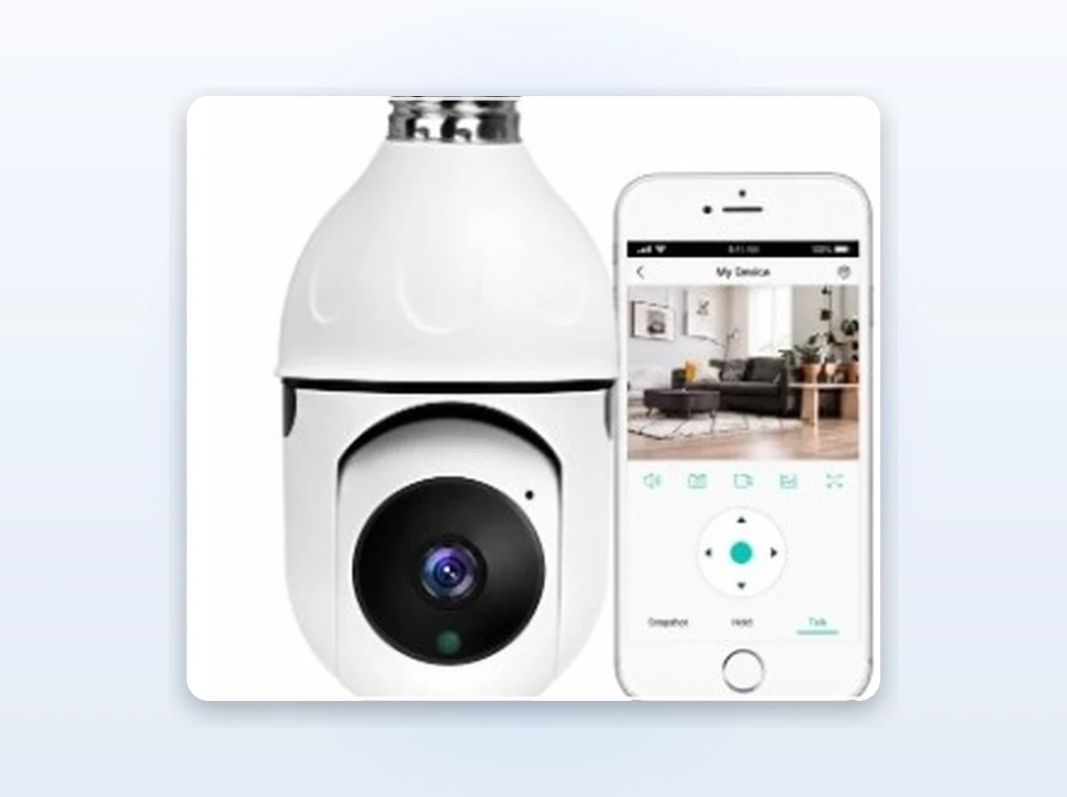 SafeCam 360™ Wireless E26/E27 Light-Socket Pan-Tilt HD Home Security Camera