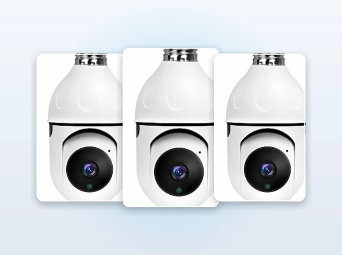SafeCam 360™ Wireless E26/E27 Light-Socket Pan-Tilt HD Home Security Camera Package Contents